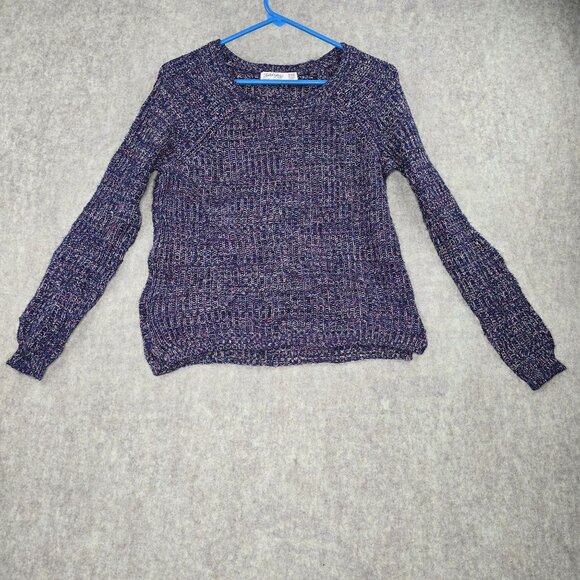 Faded Glory Multicolor Knit Long Sleeve Sweater Womens Medium Cotton Blend - Picture 1 of 7